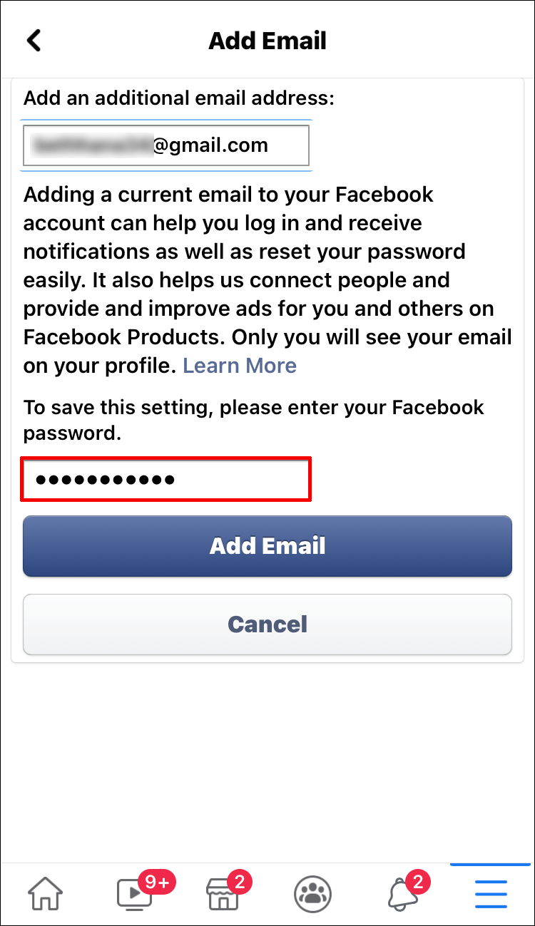 change email address for facebook login on mac notification center